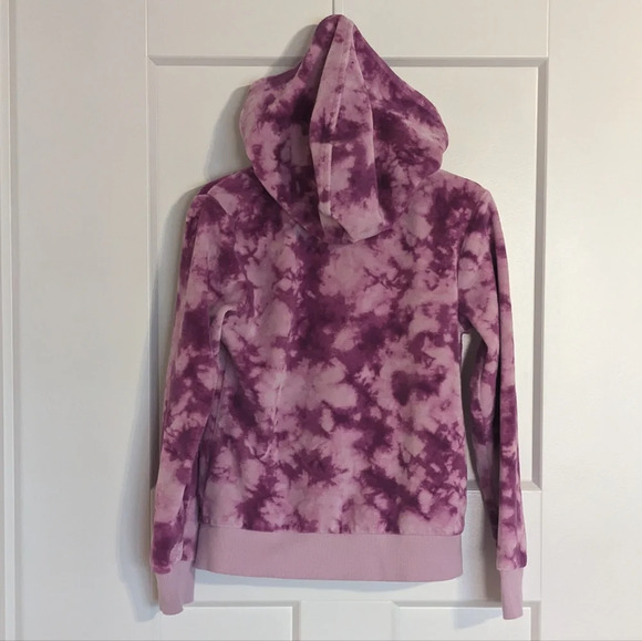 Juicy Couture Kids Magenta Tie Dye Velour Zip up Sweatshirt sz 7 - Picture 5 of 5